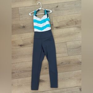 Striped Aqua and Gray Kids Bodysuit